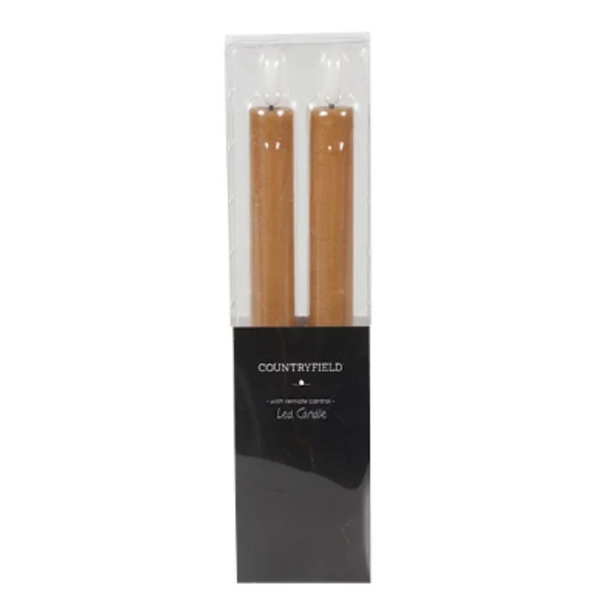 Countryfield Dinerkaars LED Diner rustiek amber met beweegbare vlam – 2 stuks