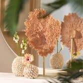 Ornament op voet 37x31x61,5 cm CORAL koraal+antiek brons