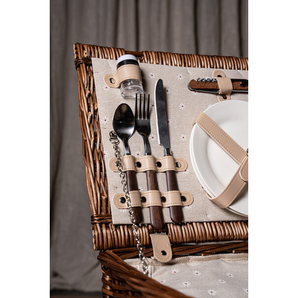PTMD Kinzey Brown wilgen picknickmand voor 2 personen