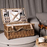 Kinzey Naturel wilgen picknickmand voor 2 personen