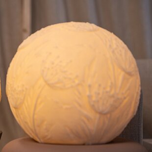 Hennah witte bloem LED-lampje oplaadbaar rond