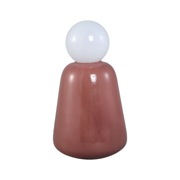 PTMD Garine Taupe melkglas LED lamp oplaadbaar laag