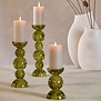 Kaarsenhouder Ø10x26,5 cm ITINGA glas bubbel olijfgroen