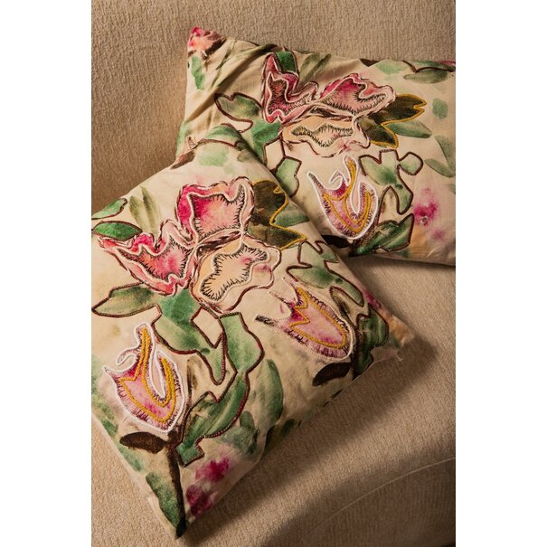 PTMD Kussen Ayumi Roze rechthoek katoen abstract