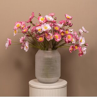 Kunsttak bosje Roze klaproosbundel met knoppen