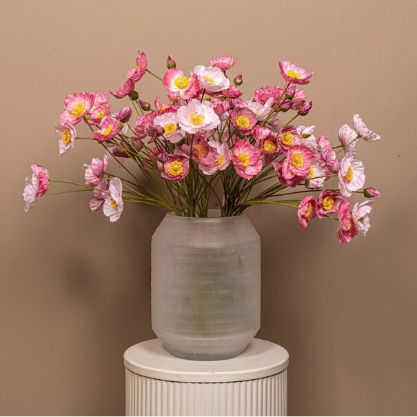 PTMD Kunsttak bosje Roze klaproosbundel met knoppen