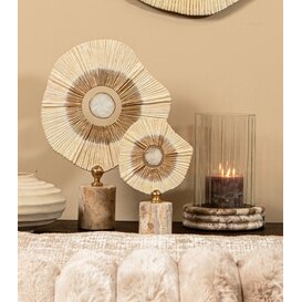 Ornament Rella Beige gegoten aluminium met marmer L