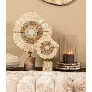 Ornament Rella Beige gegoten aluminium met marmer L