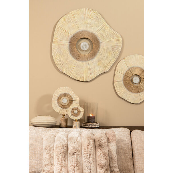 PTMD Ornament Rella Beige gegoten aluminium met marmer L