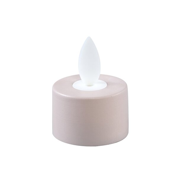 PTMD LED theelicht rustiek beige met vaste vlam – 6 stuks