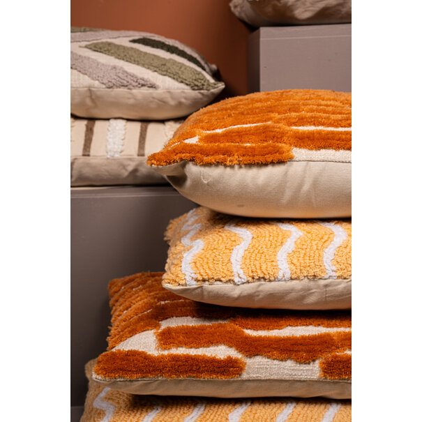 PTMD Kussen Rashel Creme vierkant katoen