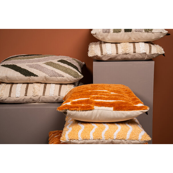 PTMD Kussen Rashel Creme rechthoekig katoen