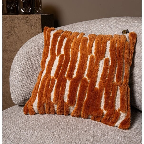 PTMD Kussen Genica Oranje vierkant