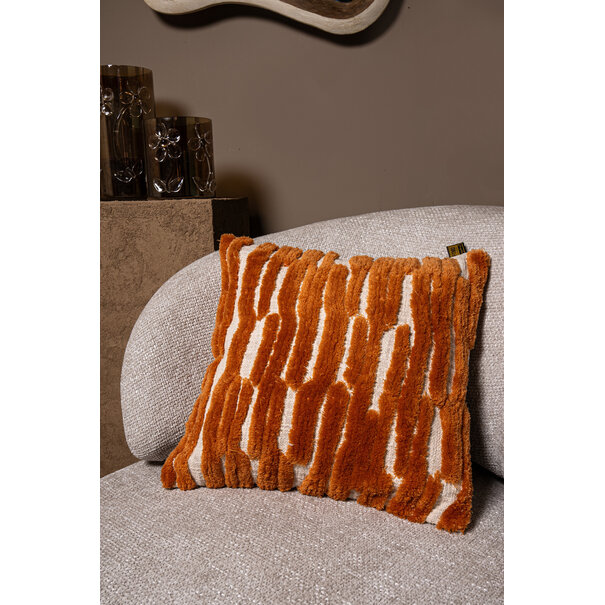 PTMD Kussen Genica Oranje vierkant