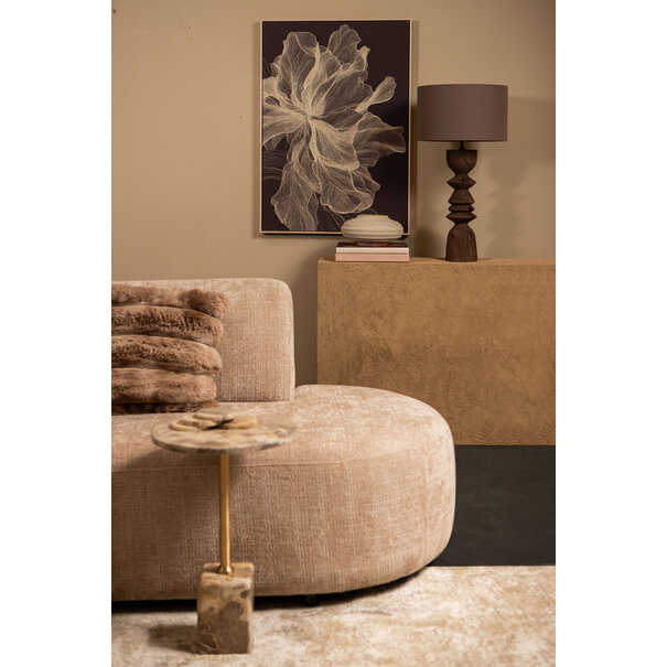 PTMD Kussen Divvo Bruin brede rib vierkant