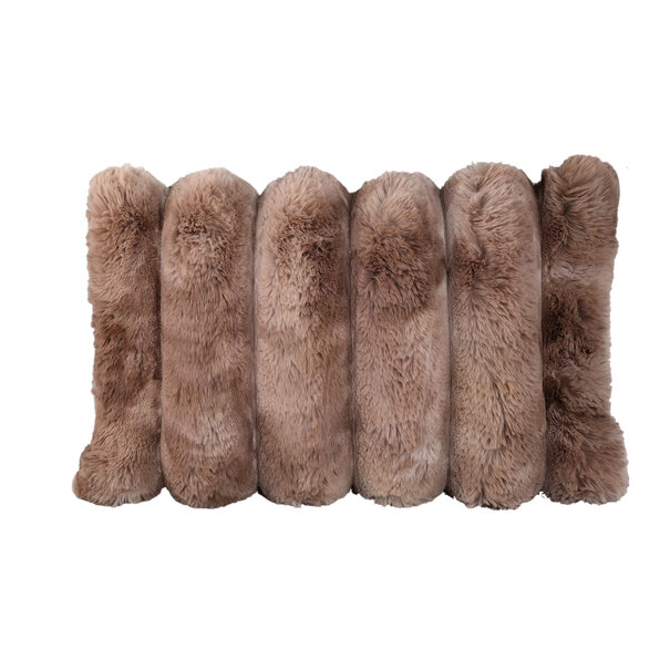 PTMD Kussen Divvo Bruin brede rib rechthoek