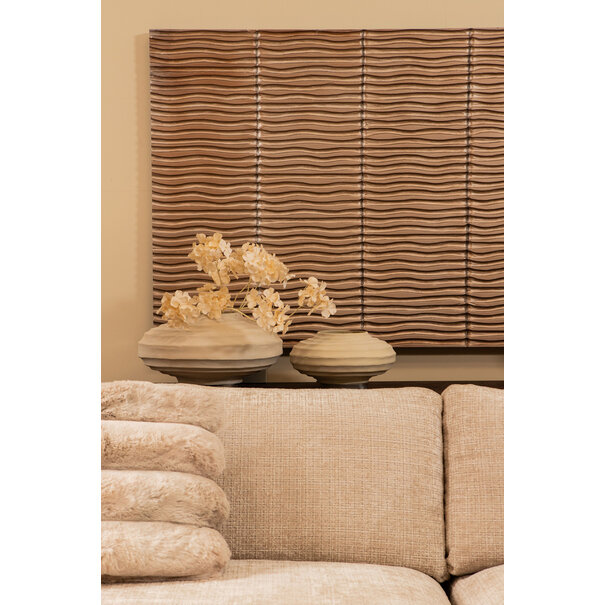 PTMD Kussen Divvo Beige brede rib vierkant