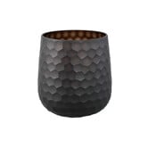 Vaas Eboney Bruin rond glas cirkel patroon laag