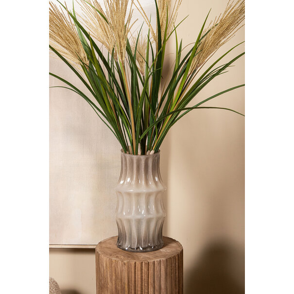 PTMD Vaas Anvi Creme glas hoekig rond M