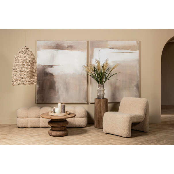 PTMD Vaas Anvi Creme glas hoekig rond M