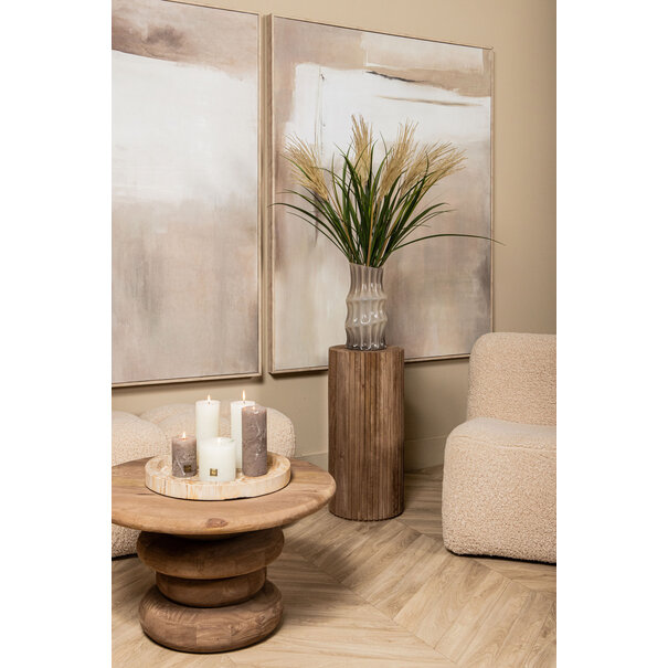 PTMD Vaas Anvi Creme glas hoekig rond L