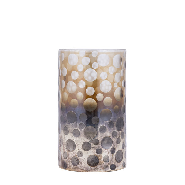 PTMD Theelicht Bridgid Bruin glas met stippen M