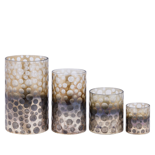 PTMD Theelicht Bridgid Bruin glas met stippen M