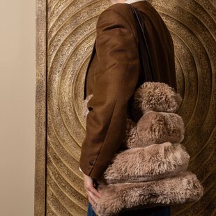 Schoudertas Divvo Bruin met brede rib