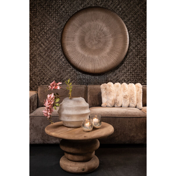 PTMD Kussen Divvo Beige brede rib rechthoekig