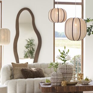 Hanglamp Ø40x30 cm ESMIRIA natural+donkerbruin