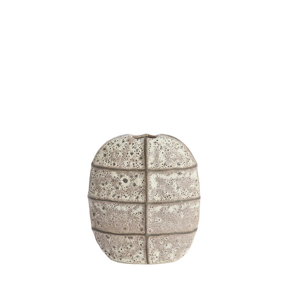 Light en Living Vaas deco 25x12,5x28 cm MANTU keramiek mat donkerbruin+creme