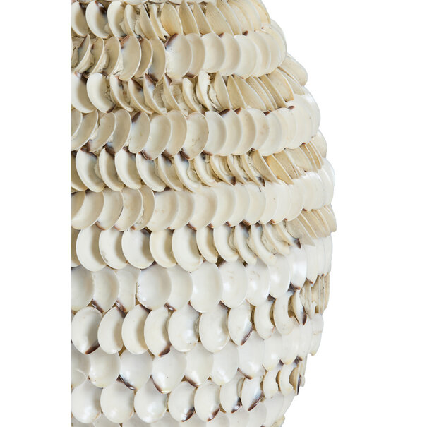 Light en Living Vaas deco  SARRIA Ø20x21 bamboo + schelp creme