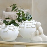 Ornament 28x13x29 cm SOLINE keramiek mat creme