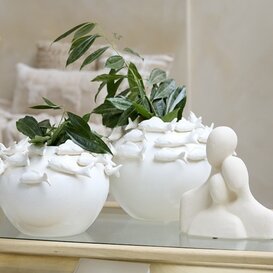 Ornament 28x13x29 cm SOLINE keramiek mat creme