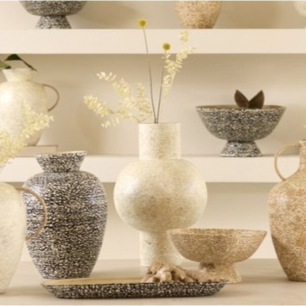 Light en Living Vaas deco Ø24x38 cm GIRONA bamboo creme