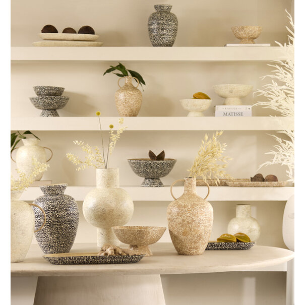 Light en Living Vaas deco Ø24x38 cm GIRONA bamboo creme