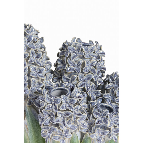 Light en Living Vaas deco 35x21x28 cm FLOWER keramiek blauw+groen