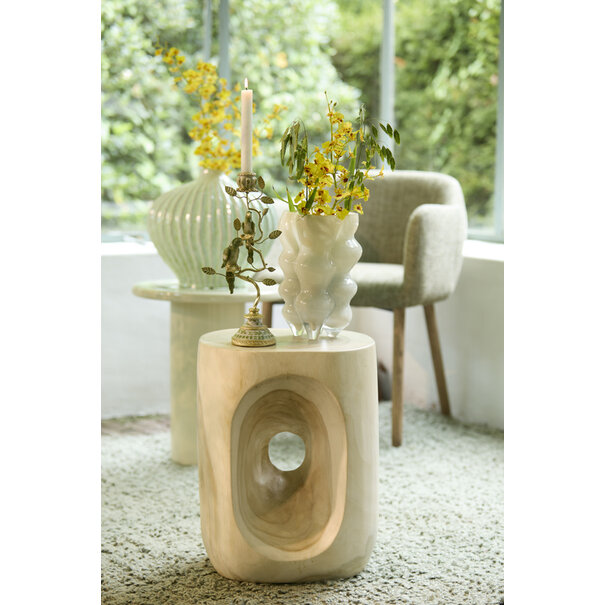 Light en Living Kandelaar 14x9x32,5 cm BIRD mint groen-wit + lichtgoud