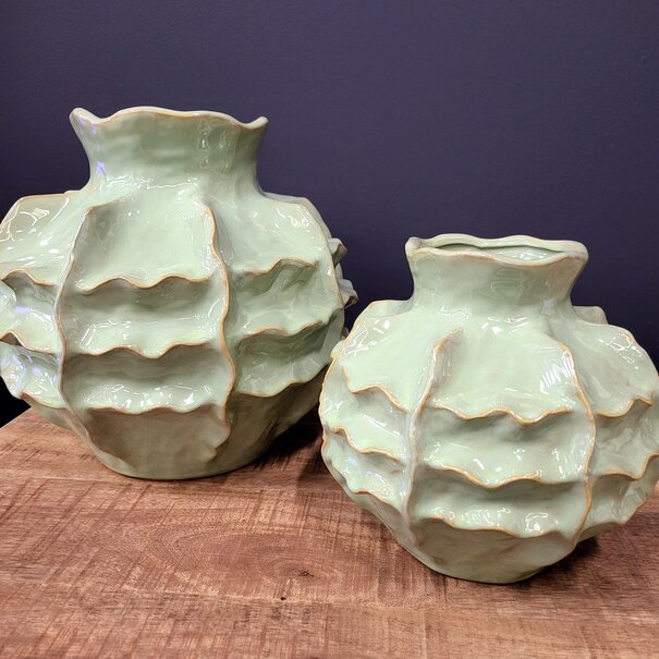 Light en Living Vaas deco  Ø30x28 cm LOSETO keramiek groen
