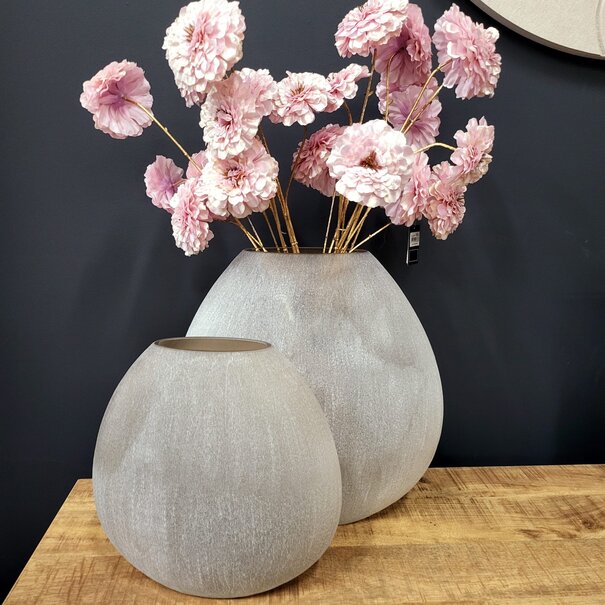 Light en Living Vaas 33x13x33,5 cm SANTINO glas mat lichtbruin