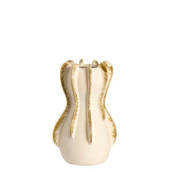 Light en Living Vaas deco Ø18,5x34 cm MAGOME keramiek creme + olijfgroen