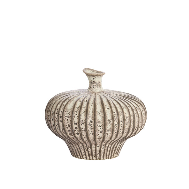 Light en Living Vaas deco 31x29,5x25,5 cm NEVANO mat donkerbruin + creme