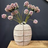 Vaas deco 32x16x36 cm MANTU keramiek mat donkerbruin+creme - Copy