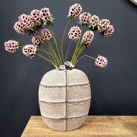 Vaas deco 32x16x36 cm MANTU keramiek mat donkerbruin+creme - Copy