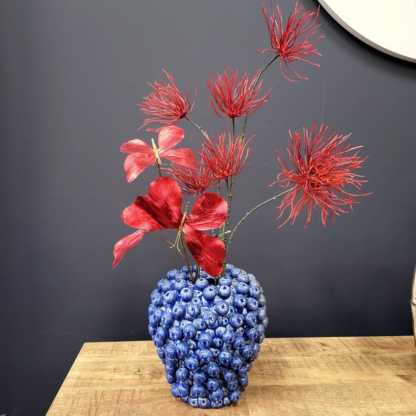 Light en Living Vaas deco Ø25,5x27 cm BERRIES keramiek donkerblauw