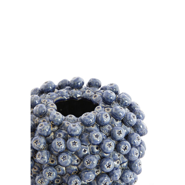 Light en Living Vaas deco Ø25,5x27 cm BERRIES keramiek donkerblauw
