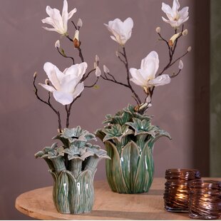 Vaas deco Ø26,5x28 cm SAMPAGA Keramiek blauw - groen