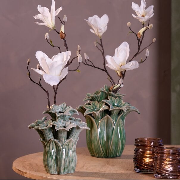 Light en Living Vaas deco Ø21,5x23,5 cm SAMPAGA keramiek blauw-groen