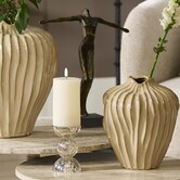 Kaarsenhouder Ø8x12 cm  ITINGA glas  bubbel amber