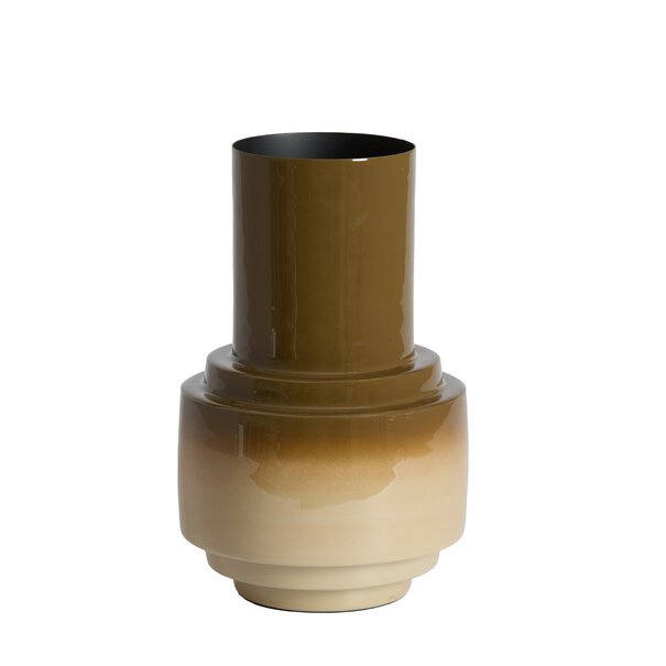 Light en Living Vaas deco  Ø22x33,5 cm CARIMA donkerbruin + zand